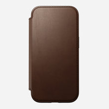 Load image into Gallery viewer, Nomad Modern Premium Leather Folio Case iPhone 16 Standard 6.1 - Brown