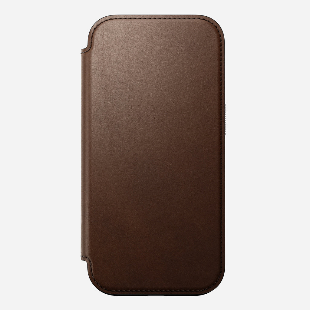 Nomad Modern Premium Leather Folio Case iPhone 16 Pro 6.3 - Brown