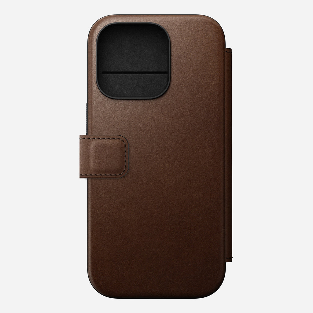 Nomad Modern Premium Leather Folio Case iPhone 16 Pro 6.3 - Brown