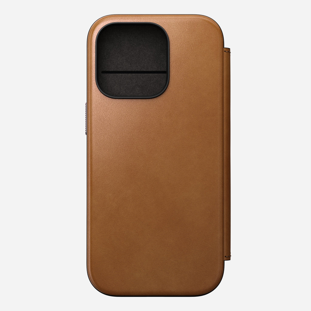 Nomad Modern Premium Leather Folio Case iPhone 16 Pro Max 6.9 - English Tan