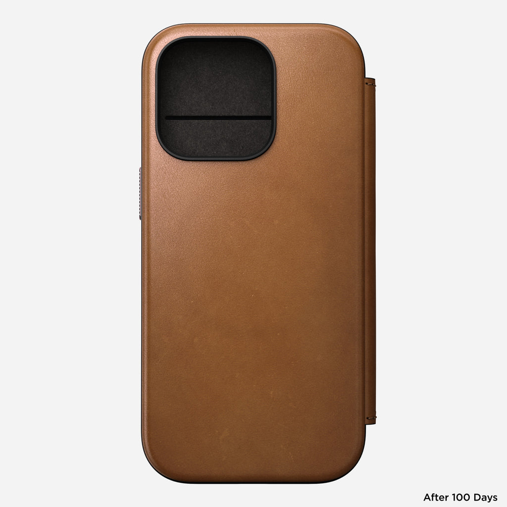 Nomad Modern Premium Leather Folio Case iPhone 16 Pro Max 6.9 - English Tan