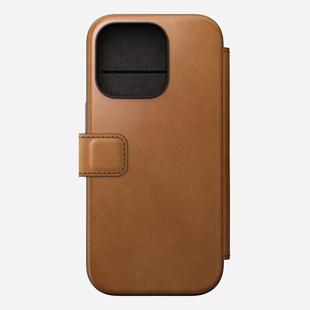 Nomad Modern Premium Leather Folio Case iPhone 16 Pro Max 6.9 - English Tan