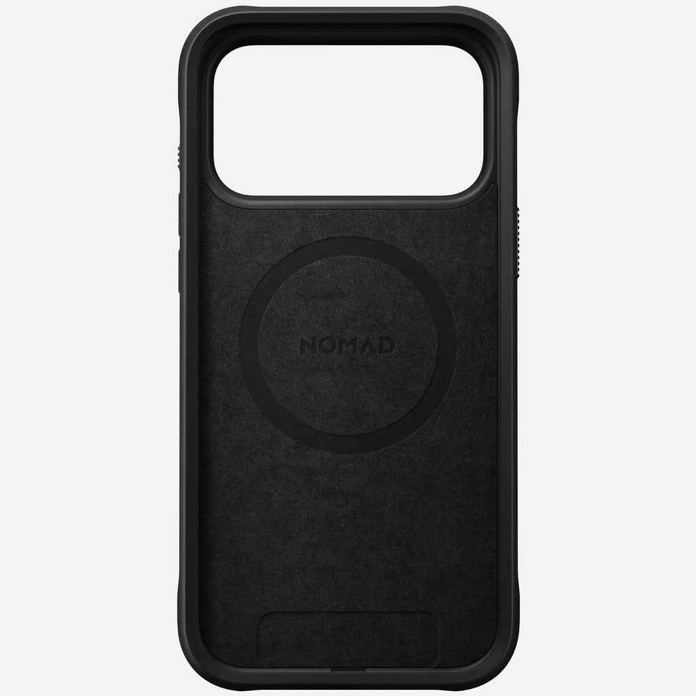 nomad rugged case for iphone 17 pro max black buttons detail