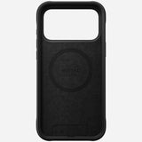 nomad rugged case for iphone 17 pro max ultra orange leather grain closeup