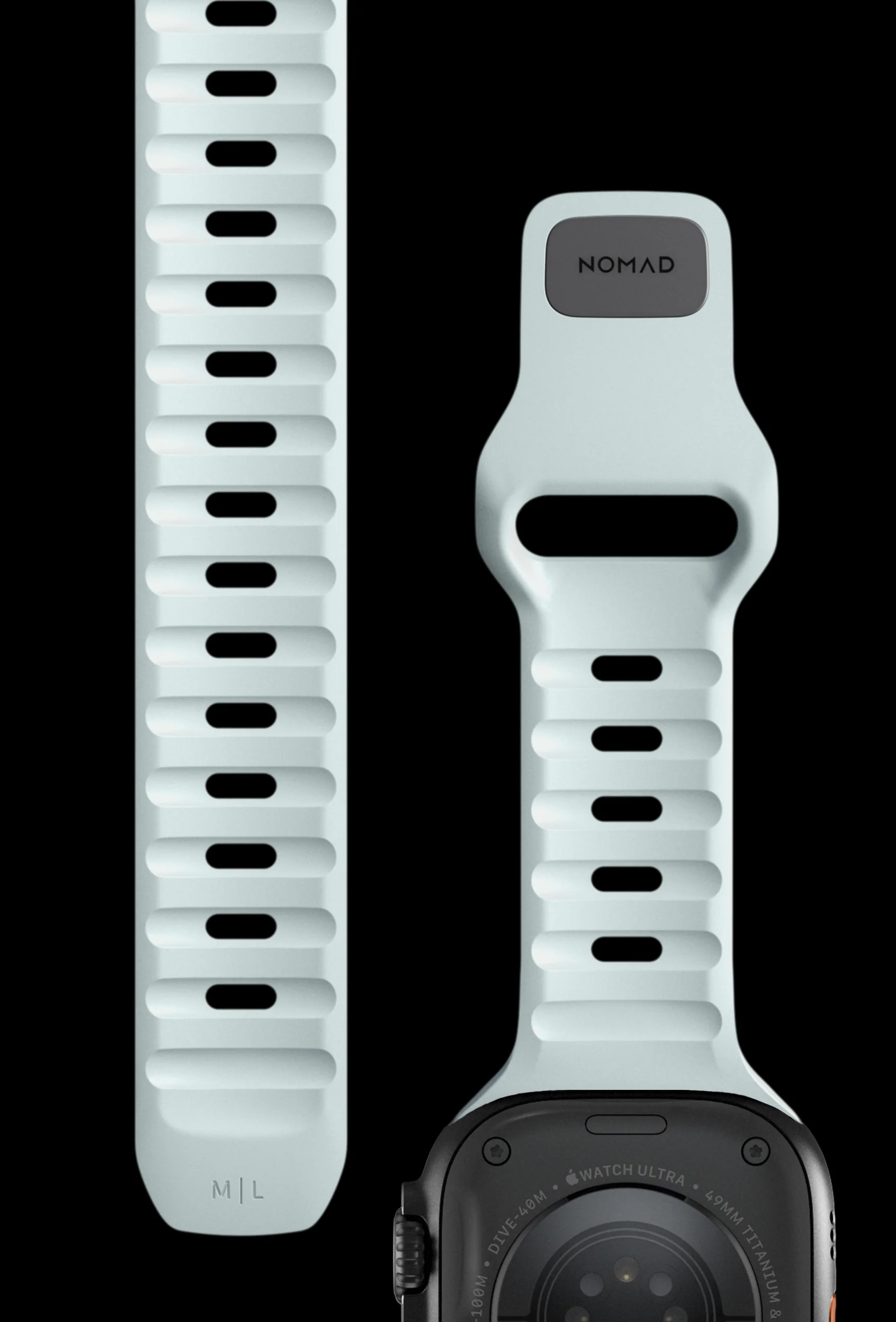 Nomad Sport Band Icy Blue Glow for Apple Watch 38-42mm – Limited Edition Glow 2.0