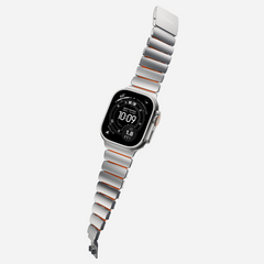 Nomad Stratos Titanium Apple Watch Ultra 1 - 3 / 42-49mm / Series 1-11 & SE - Natural / Orange