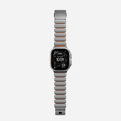 Nomad Stratos Titanium Apple Watch Ultra 1 - 3 / 42-49mm / Series 1-11 & SE - Natural / Orange
