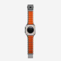 Nomad Stratos Titanium Apple Watch Ultra 1 - 3 / 42-49mm / Series 1-11 & SE - Natural / Orange