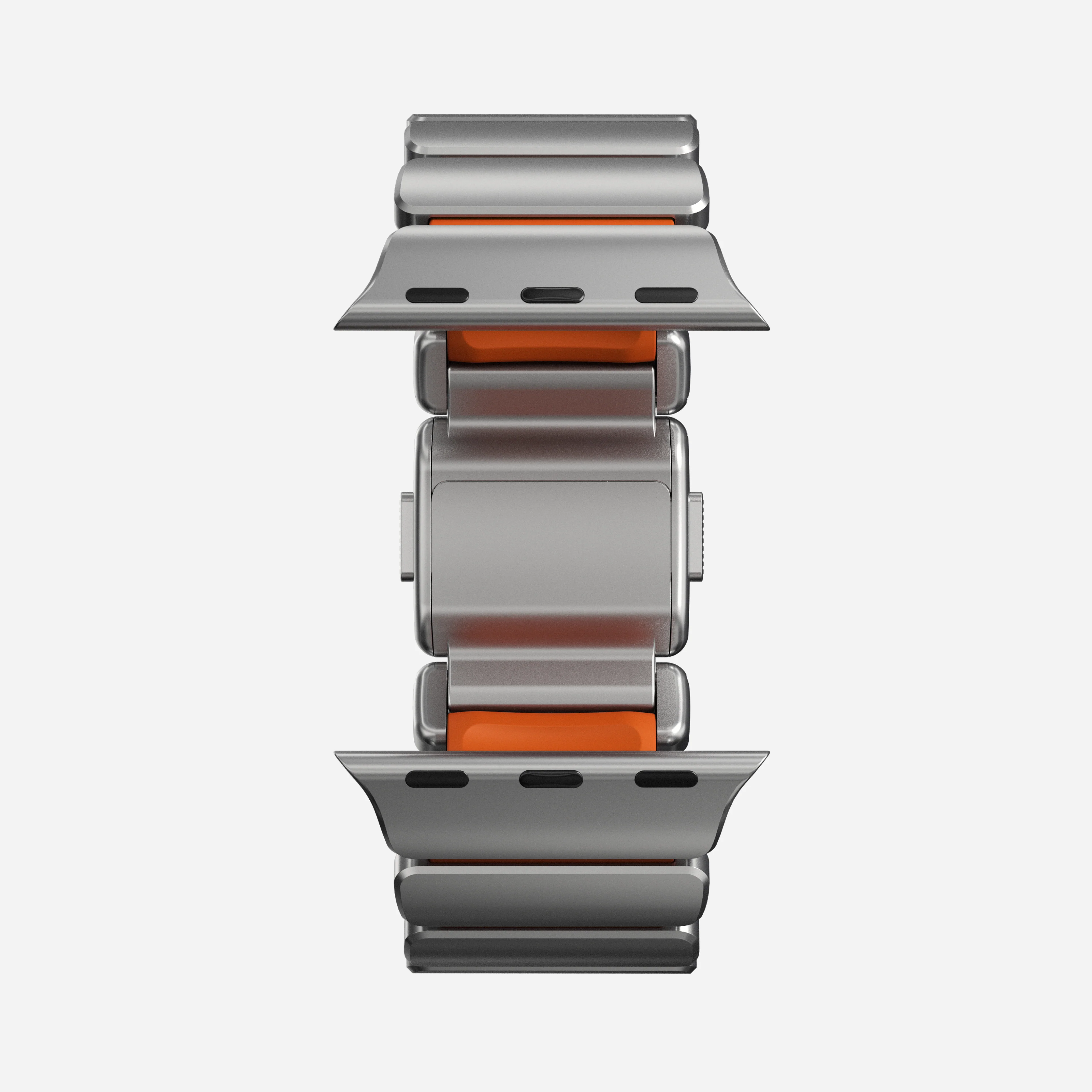 Nomad Stratos Titanium Apple Watch Ultra 1 - 3 / 42-49mm / Series 1-11 & SE - Natural / Orange
