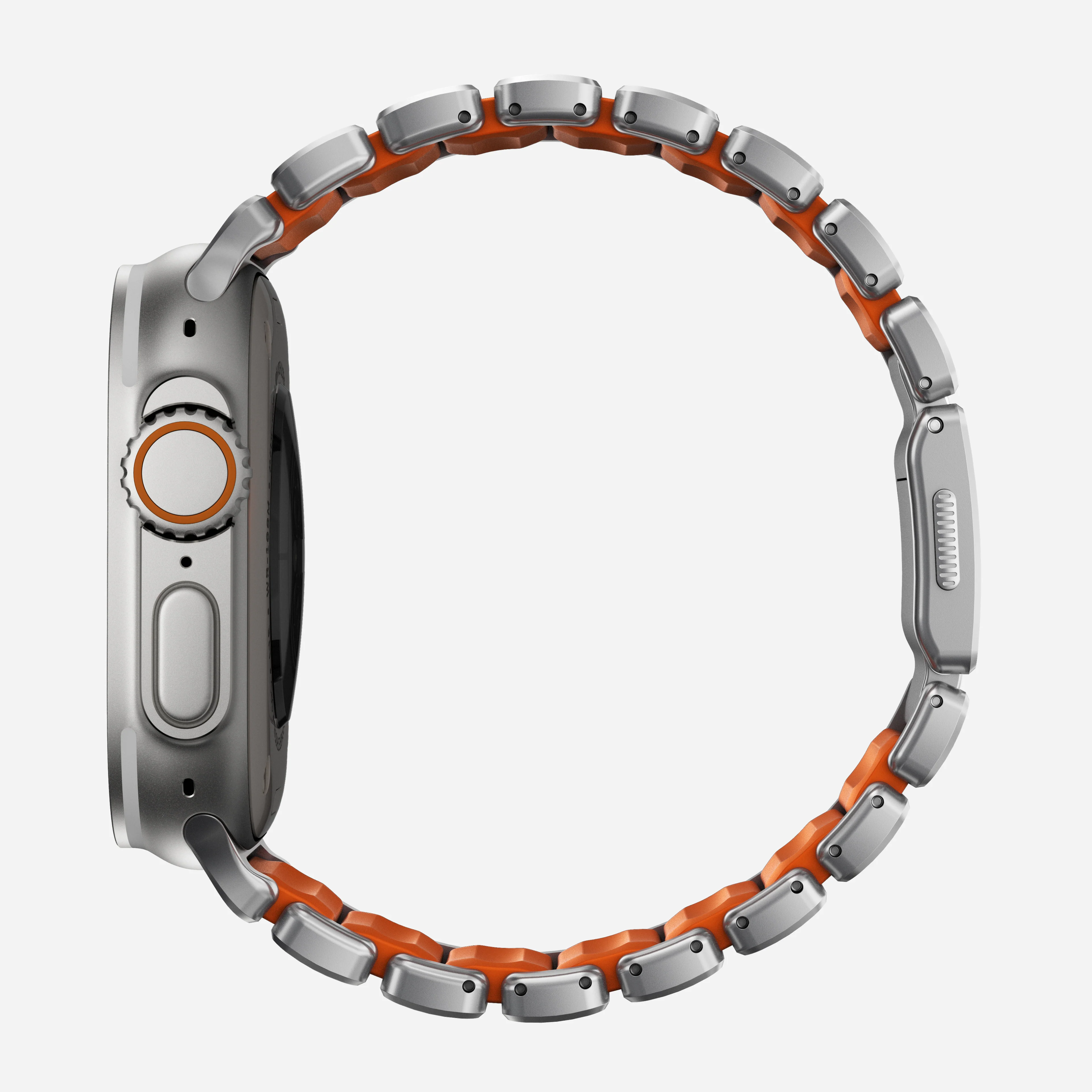 Nomad Stratos Titanium Apple Watch Ultra 1 - 3 / 42-49mm / Series 1-11 & SE - Natural / Orange