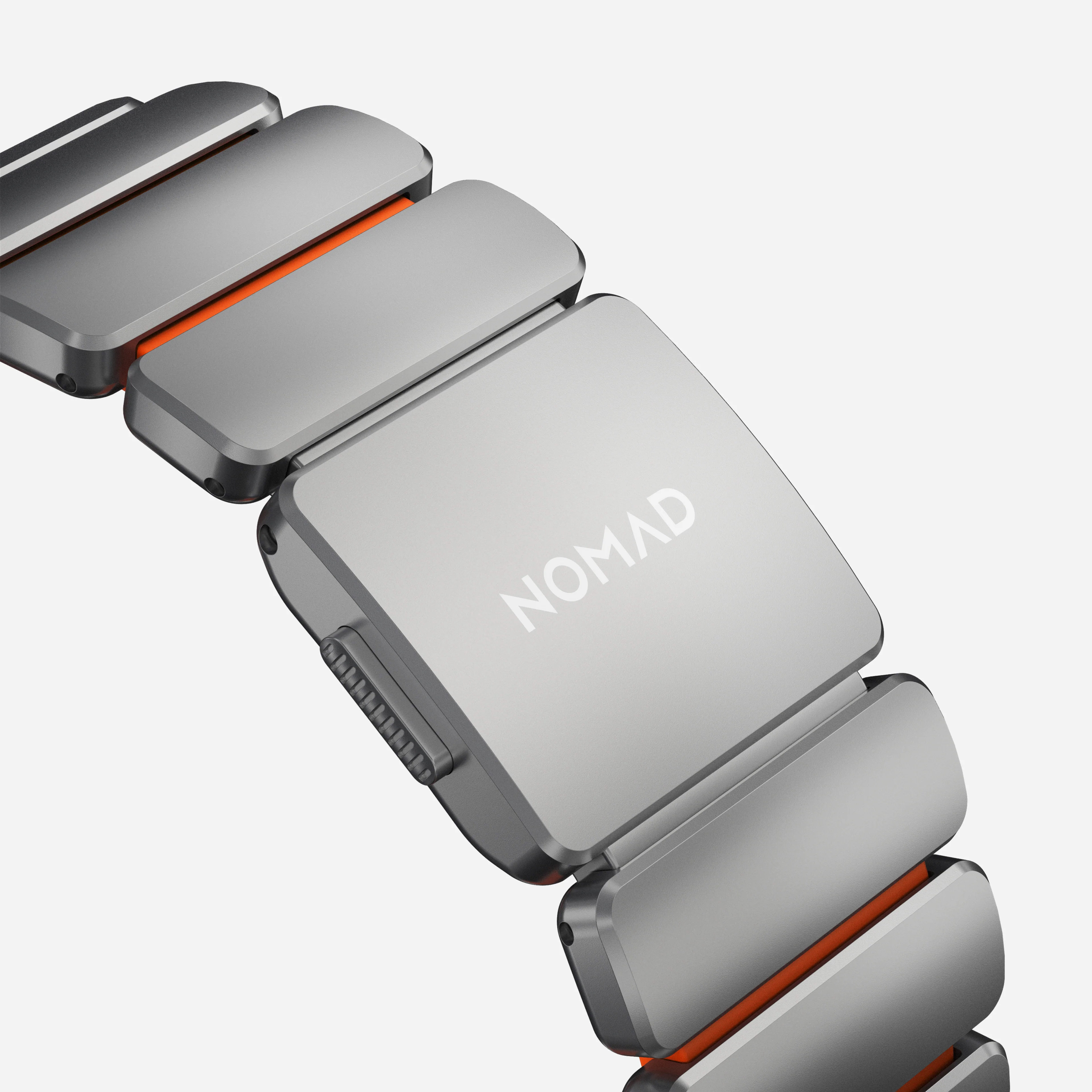 Nomad Stratos Titanium Apple Watch Ultra 1 - 3 / 42-49mm / Series 1-11 & SE - Natural / Orange