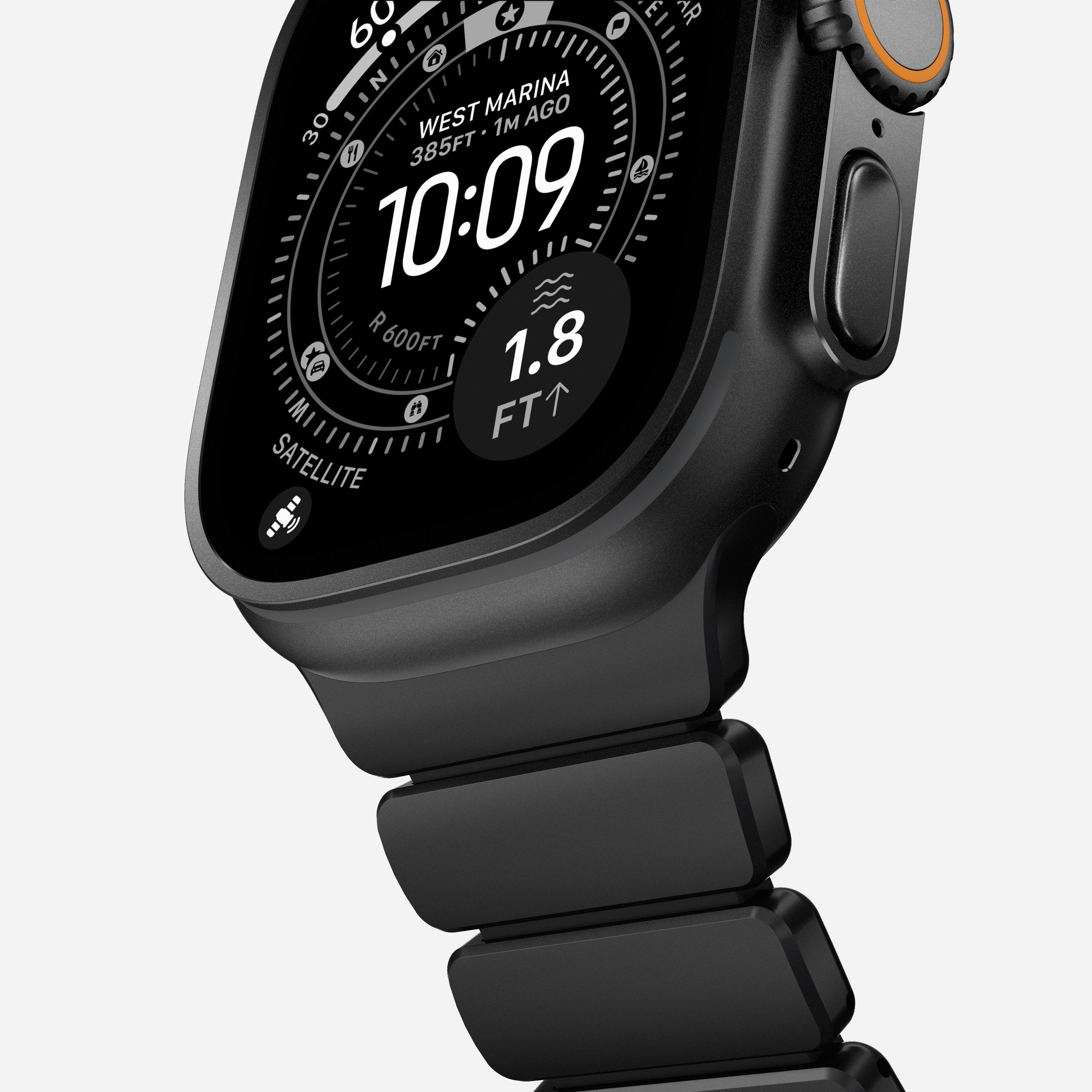 Nomad Stratos Titanium Apple Watch Ultra 1 - 3 / 42-49mm / Series 1-11 & SE - Black / Black