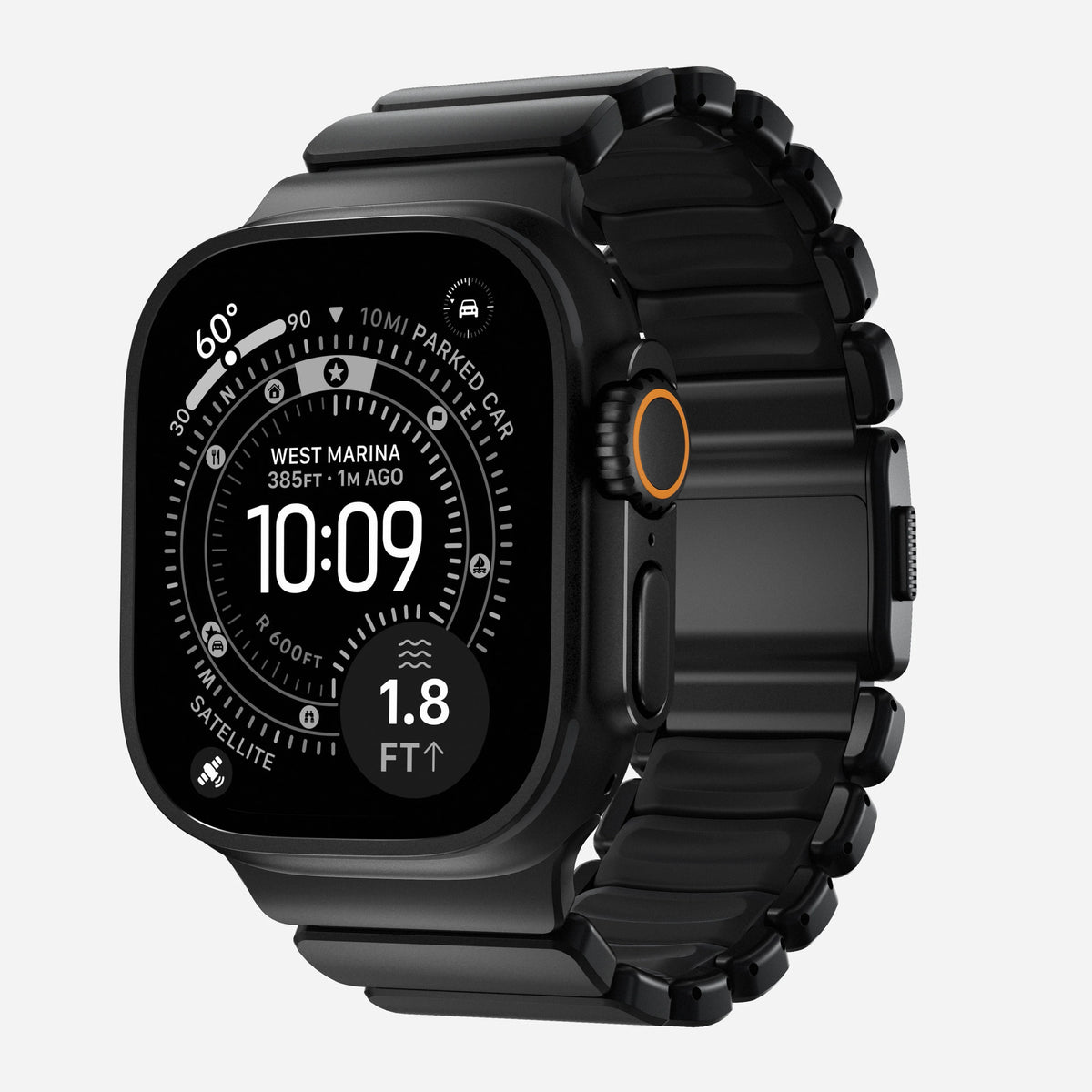 Nomad Stratos Titanium Apple Watch Ultra 1 - 3 / 42-49mm / Series 1-11 & SE - Black / Black