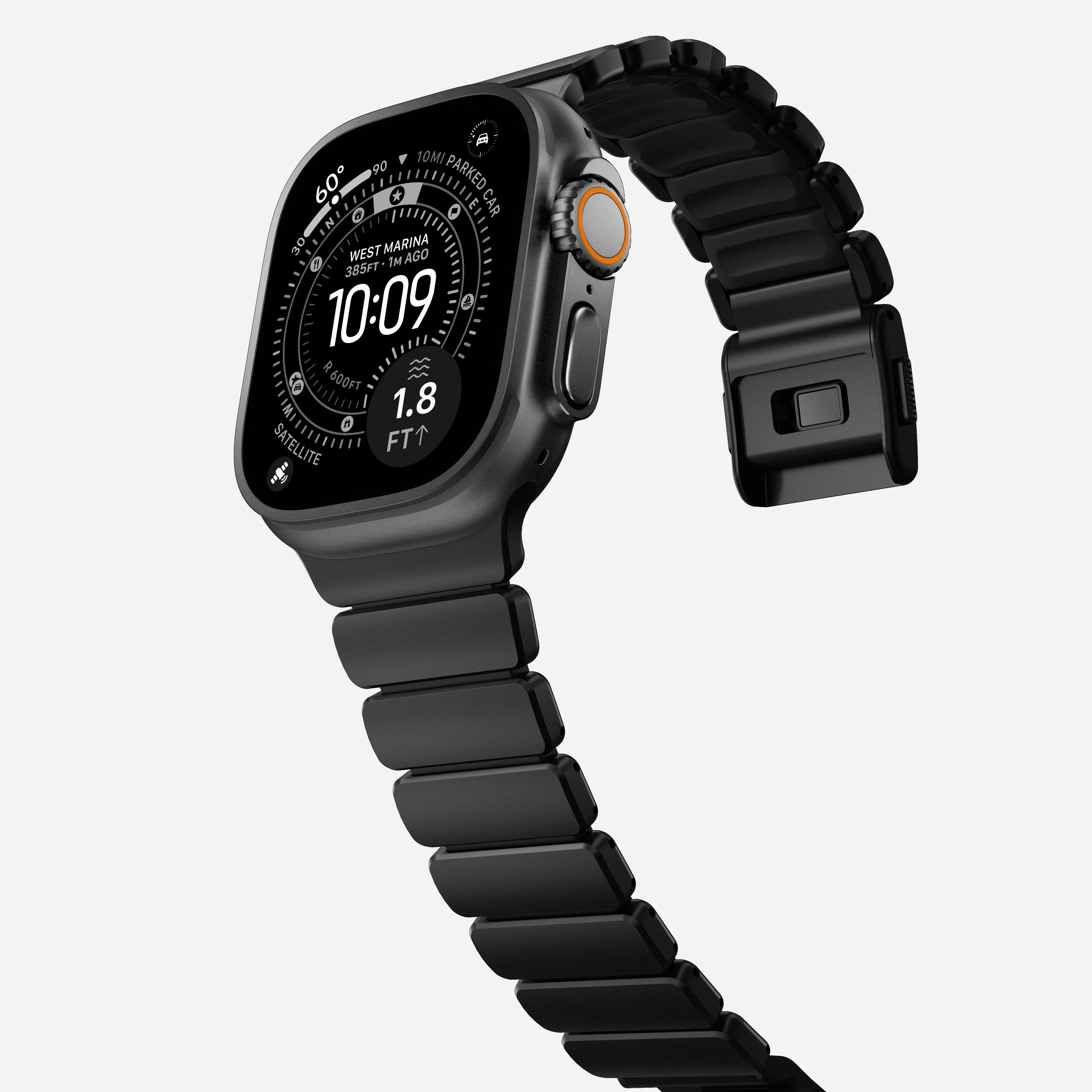 Nomad Stratos Titanium Apple Watch Ultra 1 - 3 / 42-49mm / Series 1-11 & SE - Black / Black