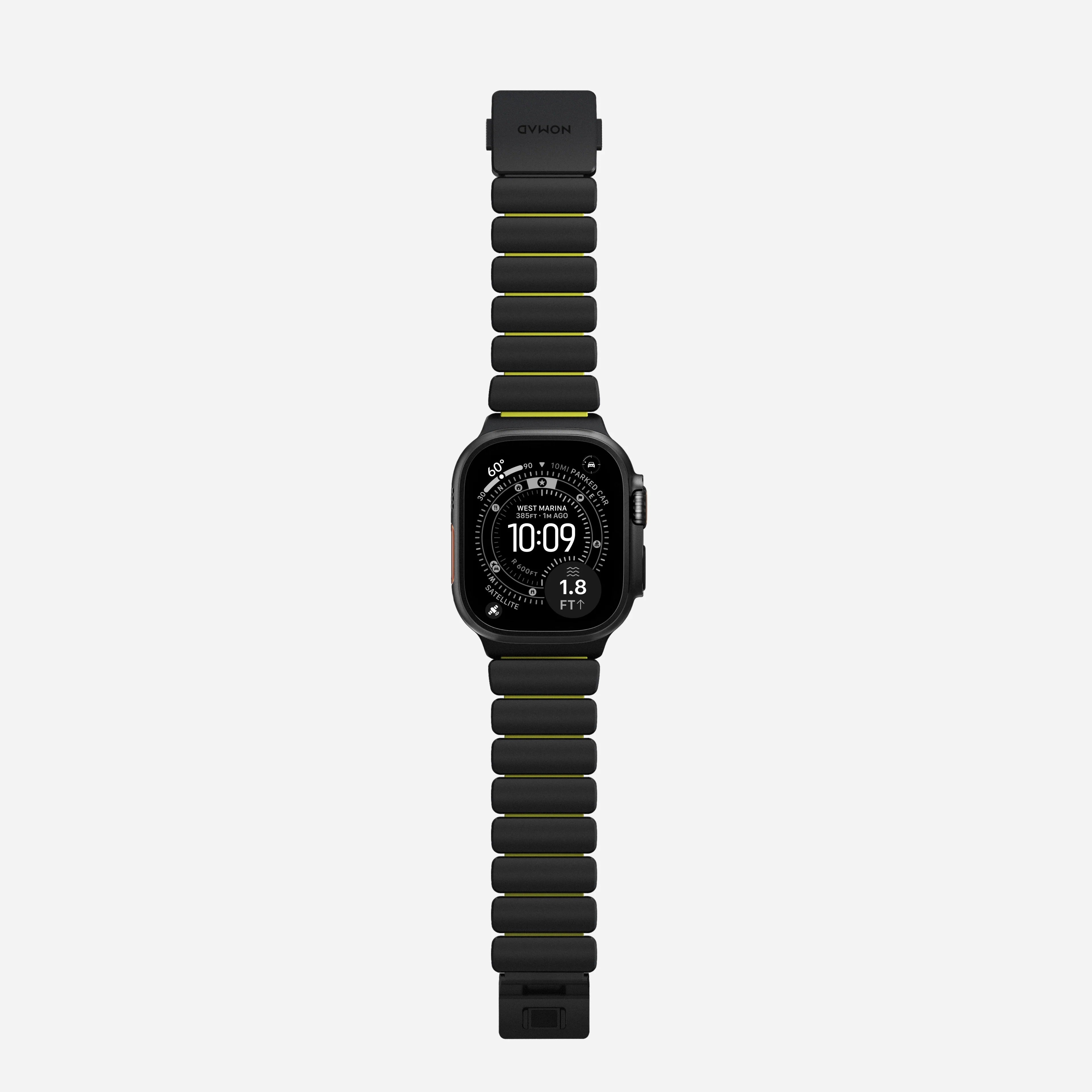 Nomad Stratos Titanium Apple Watch Ultra 1 - 3 / 42-49mm / Series 1-11 & SE - Black / Volt