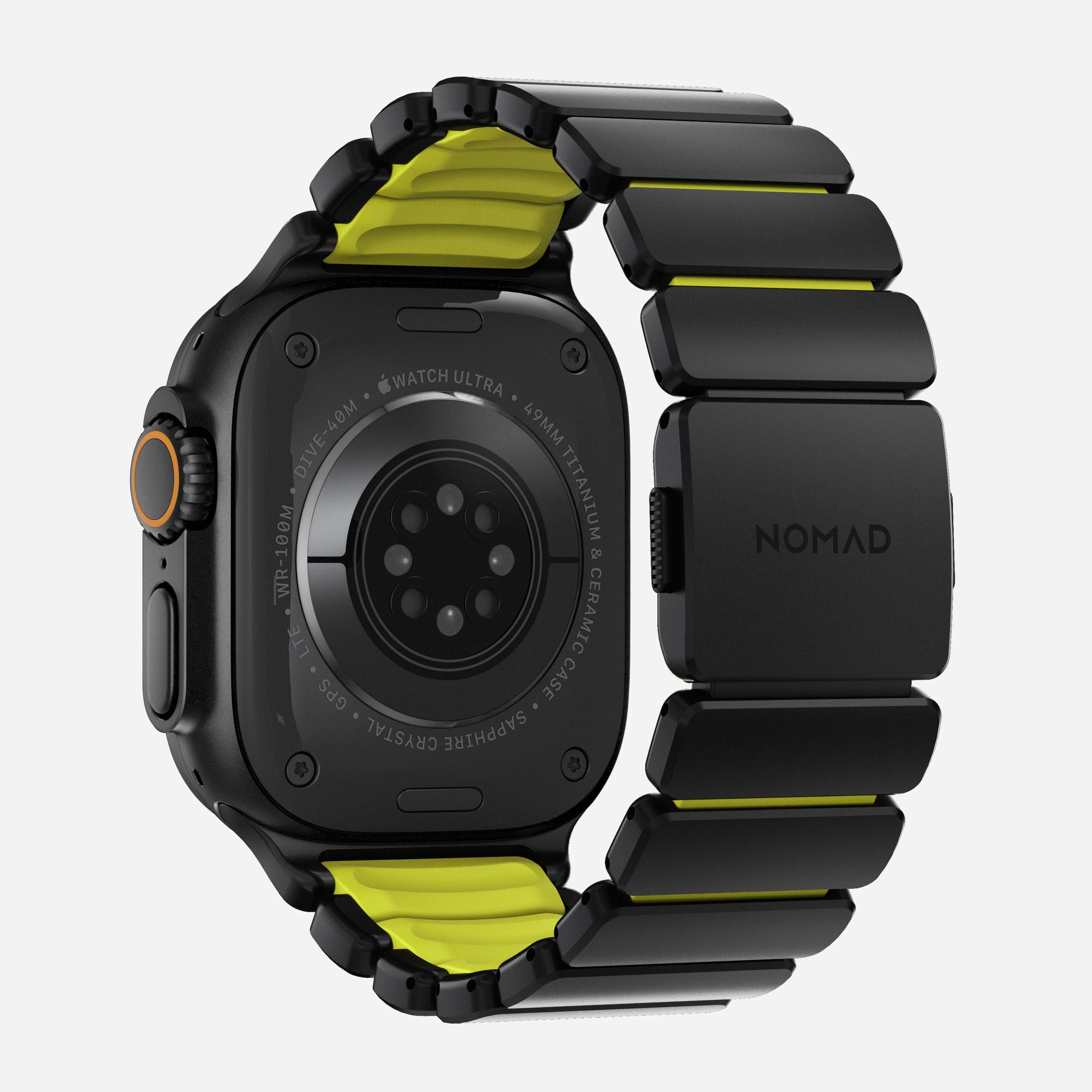 Nomad Stratos Titanium Apple Watch Ultra 1 - 3 / 42-49mm / Series 1-11 & SE - Black / Volt