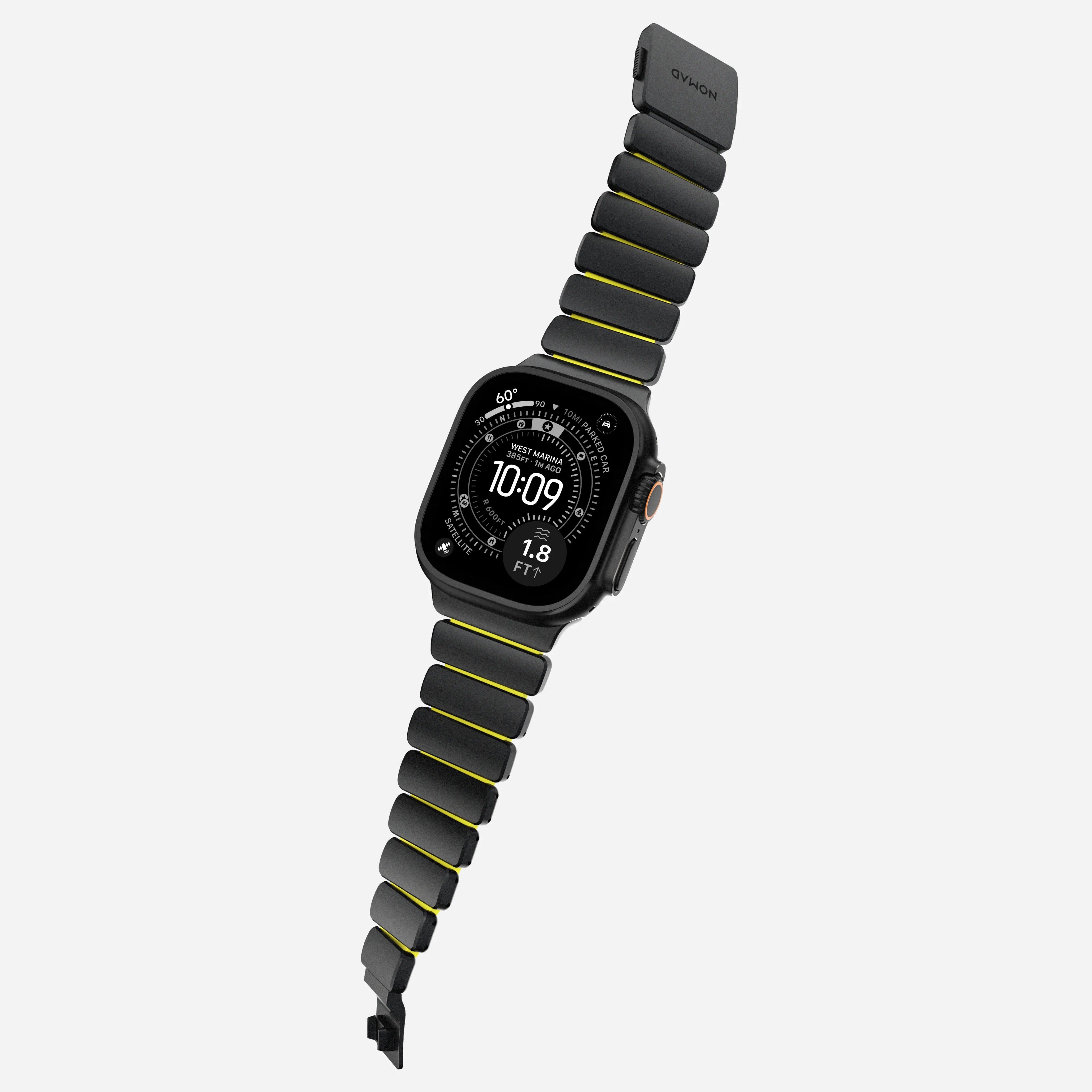 Nomad Stratos Titanium Apple Watch Ultra 1 - 3 / 42-49mm / Series 1-11 & SE - Black / Volt
