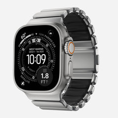 Nomad Stratos Titanium Apple Watch Ultra 1 - 3 / 42-49mm / Series 1-11 & SE - Natural Titanium / Black