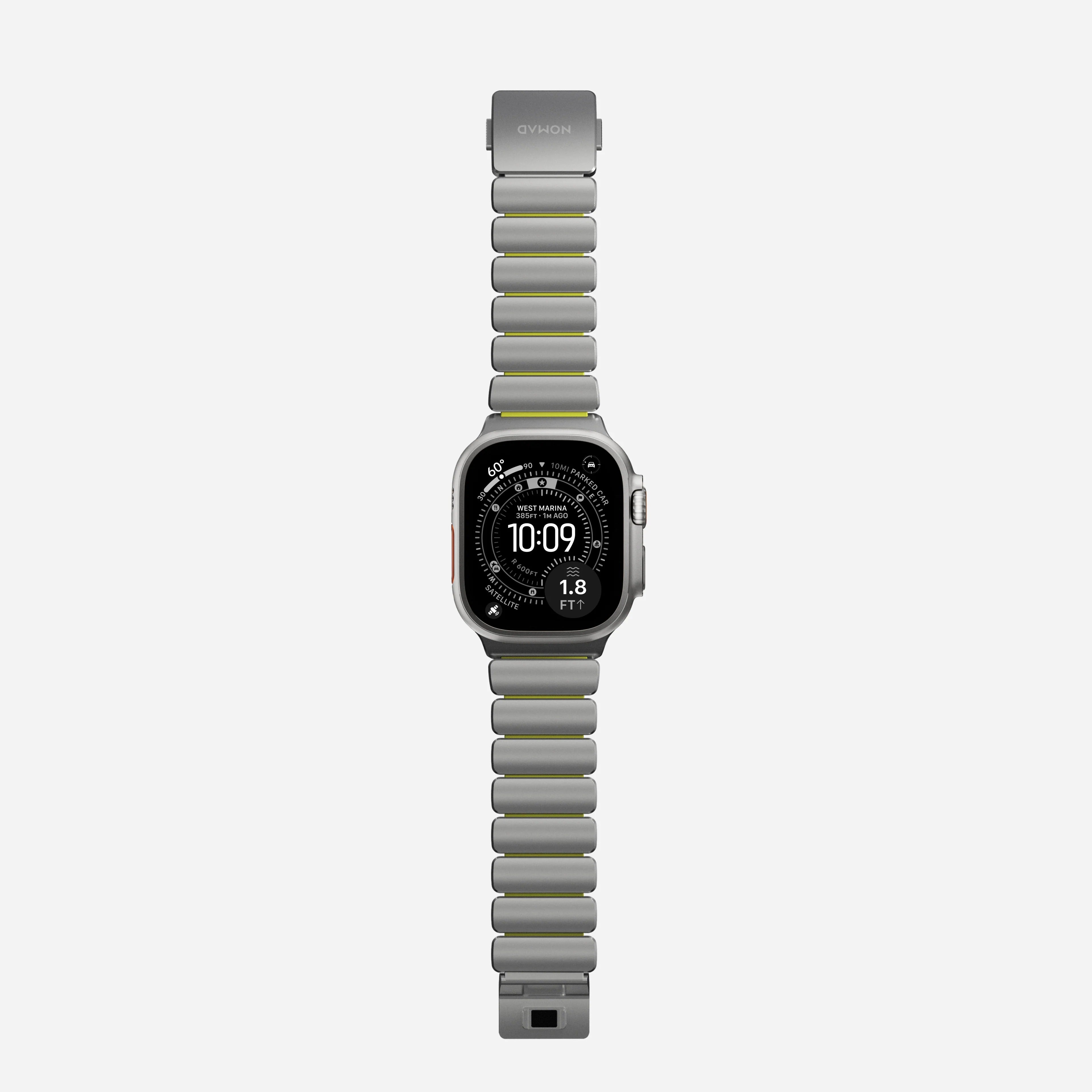 Nomad Stratos Titanium Apple Watch Ultra 1 - 3 / 42-49mm / Series 1-11 & SE - Natural / Volt