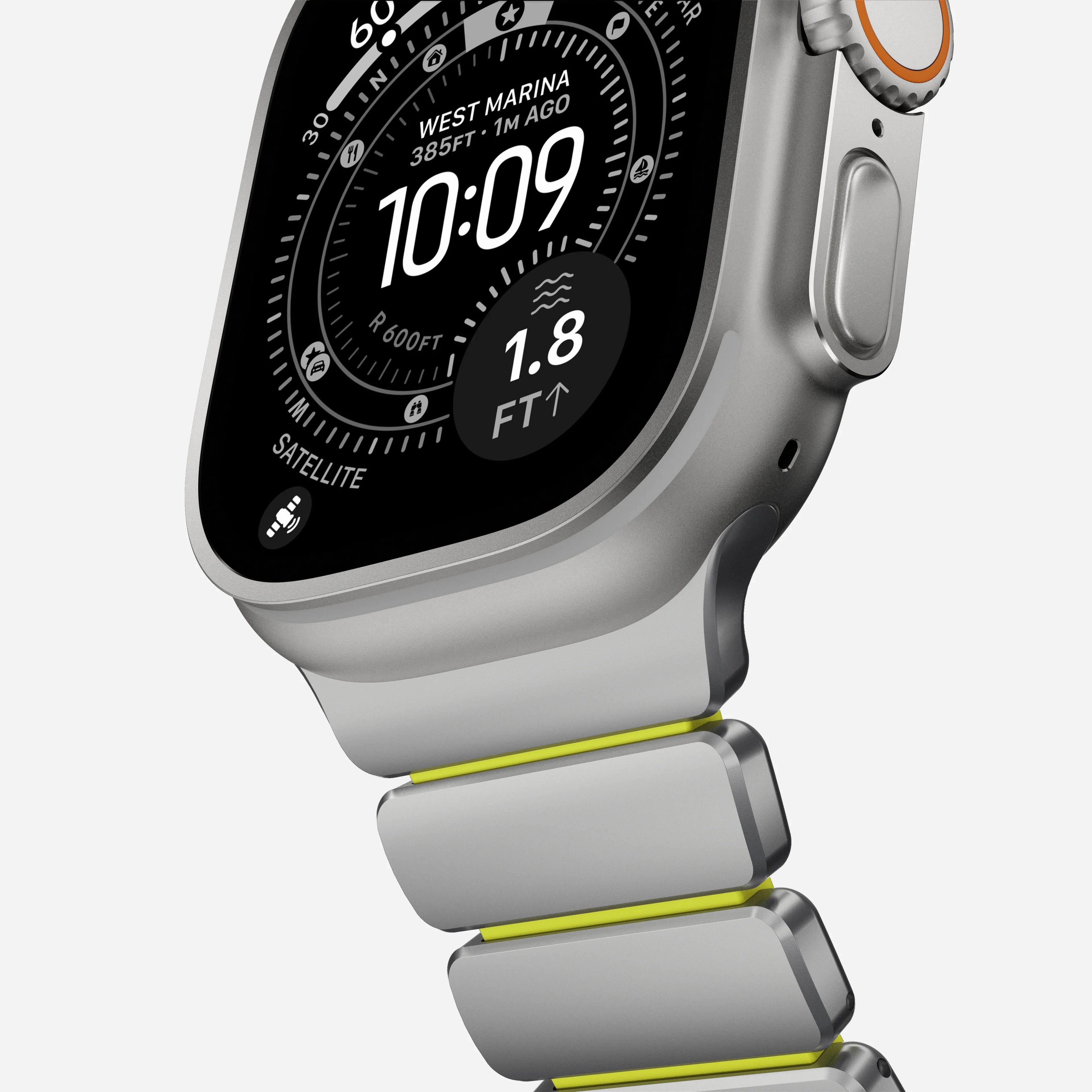 Nomad Stratos Titanium Apple Watch Ultra 1 - 3 / 42-49mm / Series 1-11 & SE - Natural / Volt