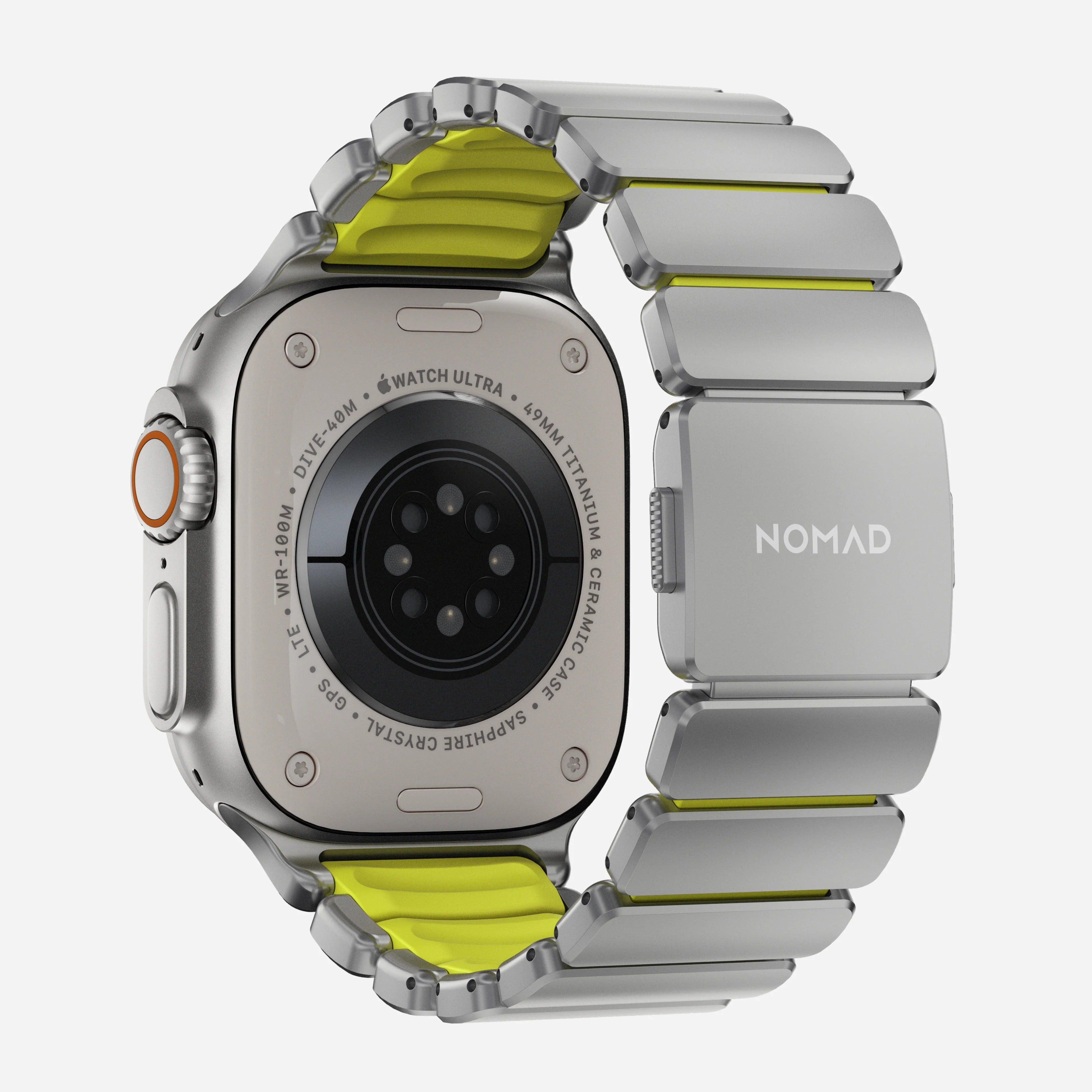 Nomad Stratos Titanium Apple Watch Ultra 1 - 3 / 42-49mm / Series 1-11 & SE - Natural / Volt