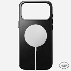 nomad horween case for iphone 17 pro black side profile