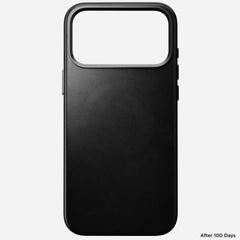 nomad horween case for iphone 17 pro black front view