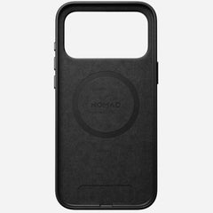 nomad leather case for iphone 17 pro max black leather grain closeup