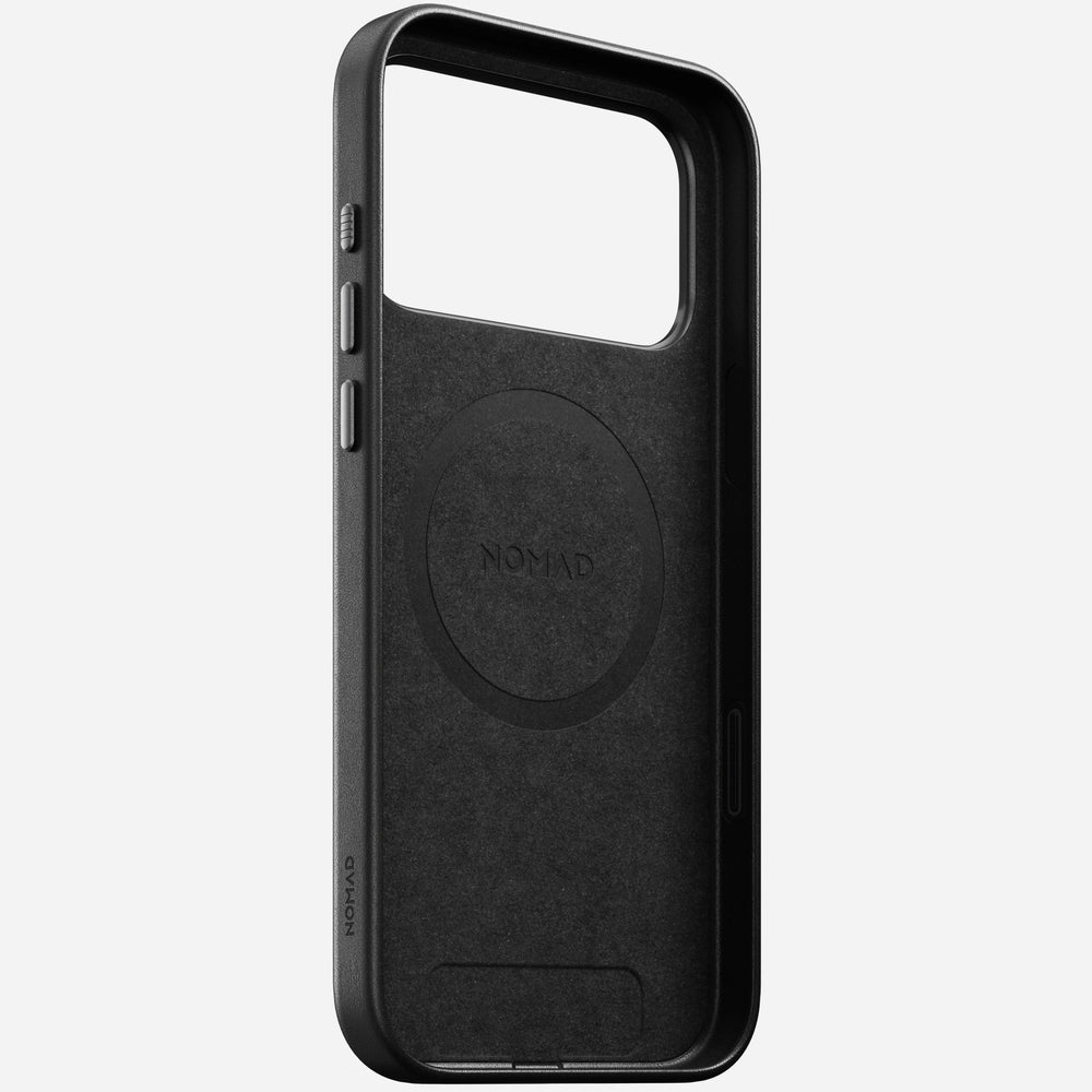 nomad leather case for iphone 17 pro black side profile
