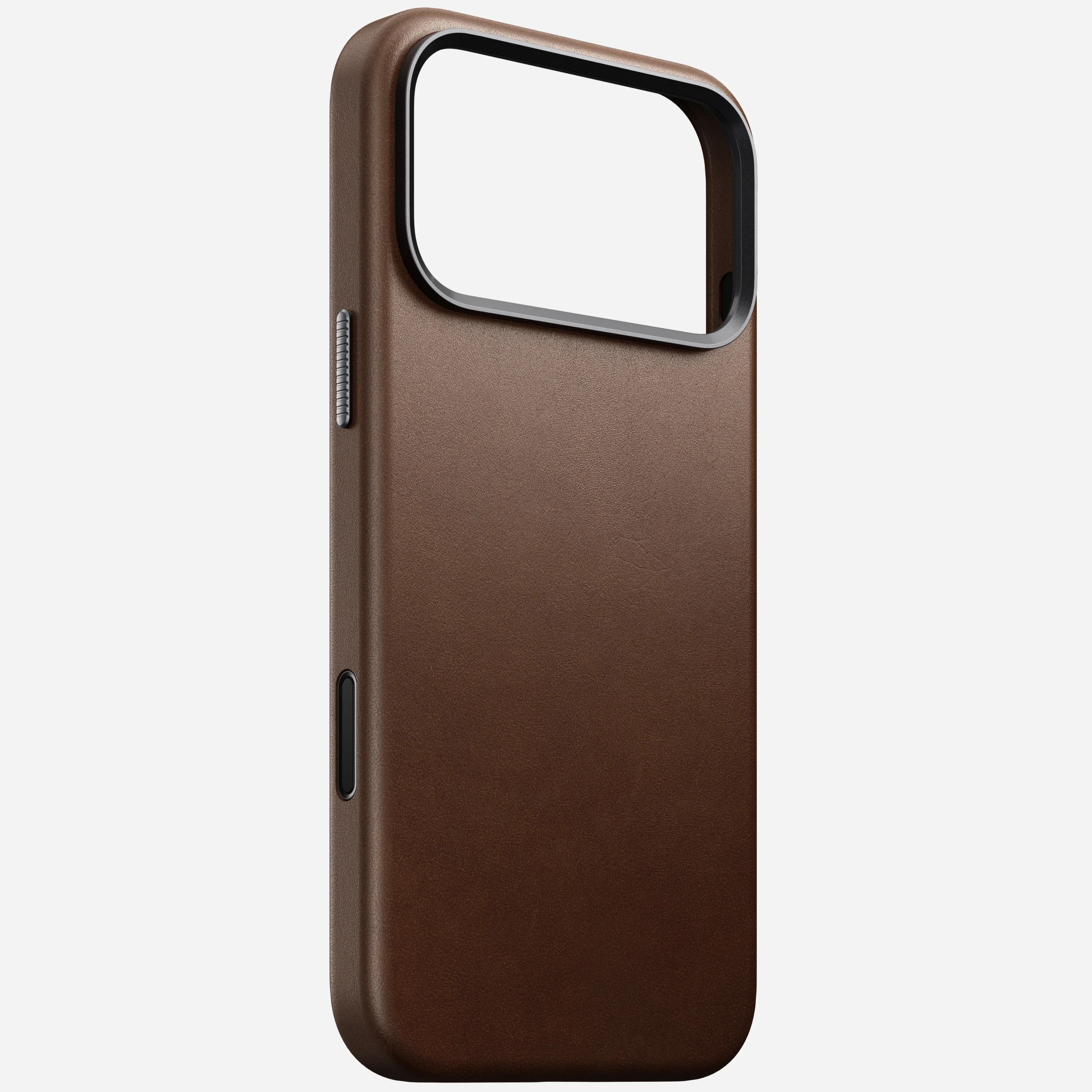 nomad leather case for iphone 17 pro max brown magnetic charging