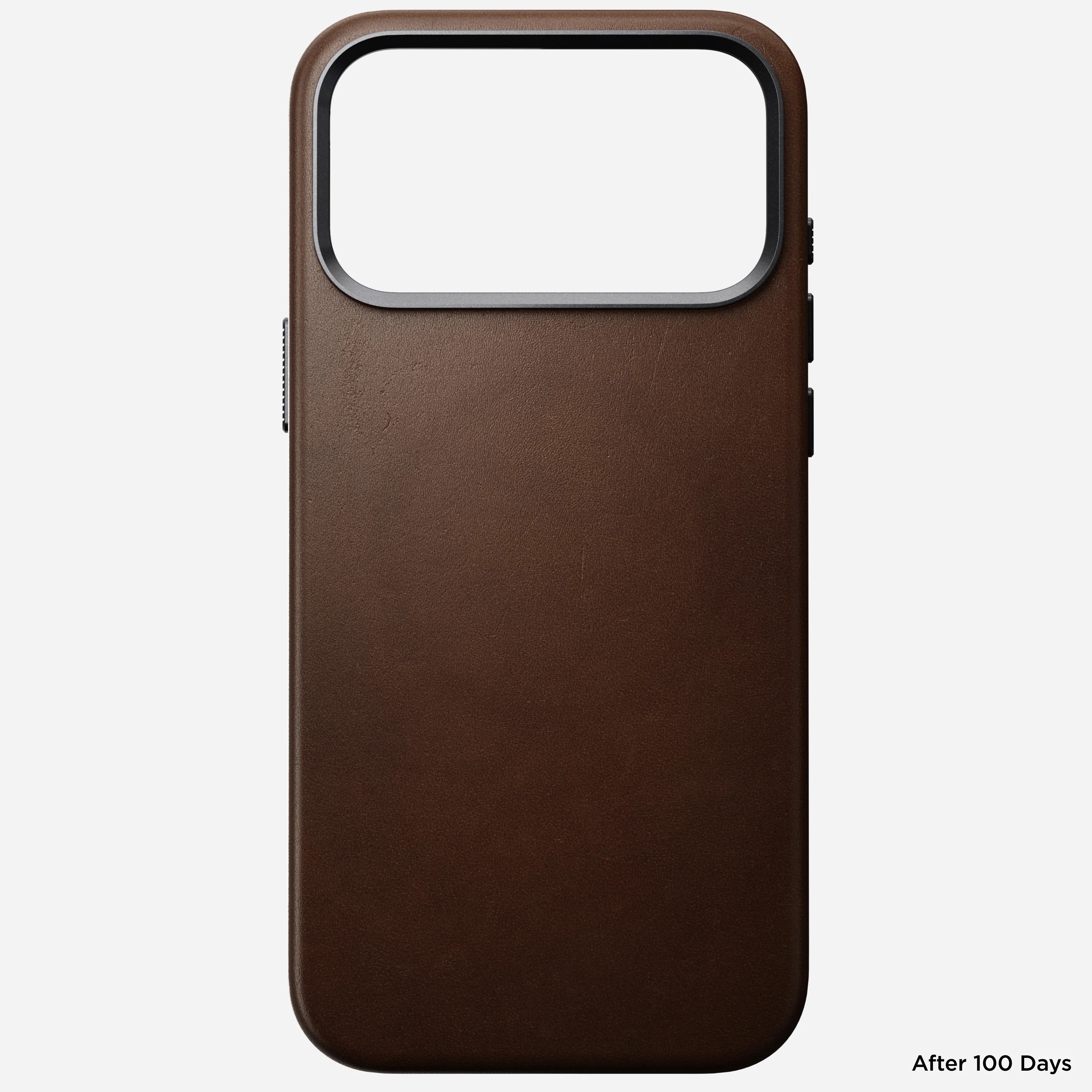 nomad leather case for iphone 17 pro max brown patina finish