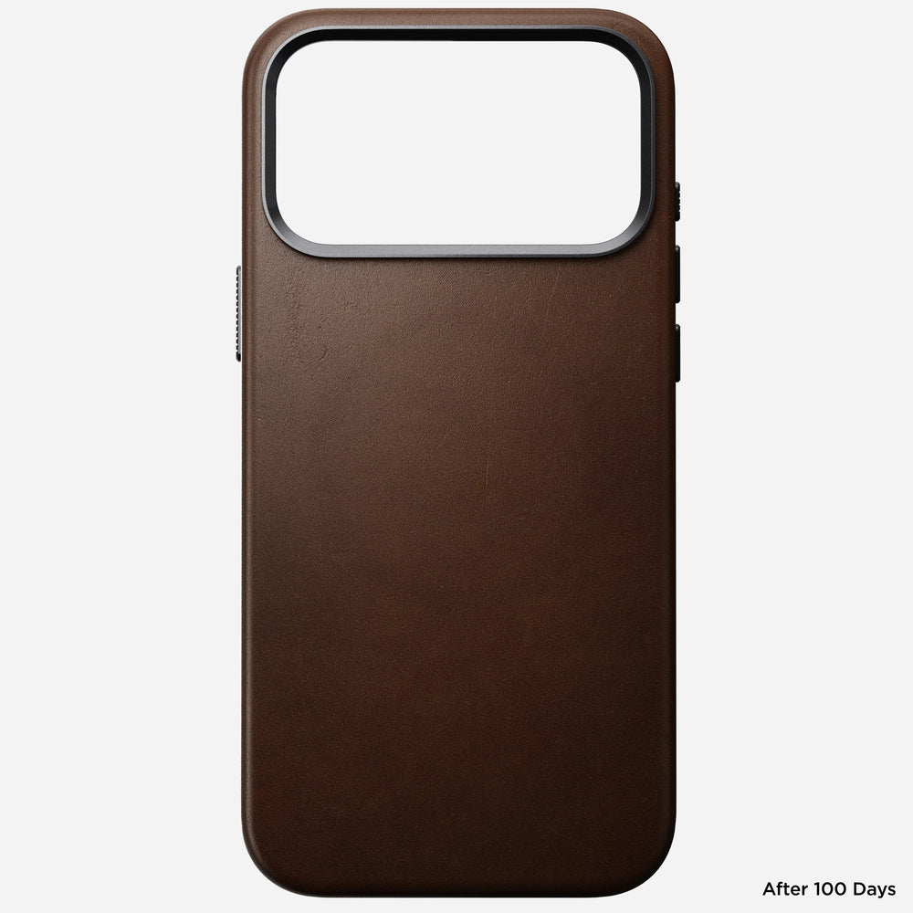 nomad leather case for iphone 17 pro max brown patina finish