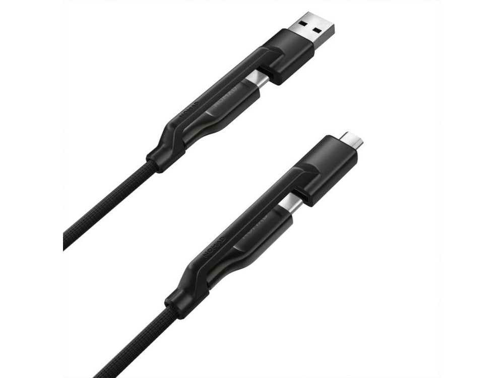 USB-C tip with integrated Micro USB and USB-A adapters