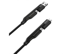 Built-in USB-A and Micro USB adapters displayed
