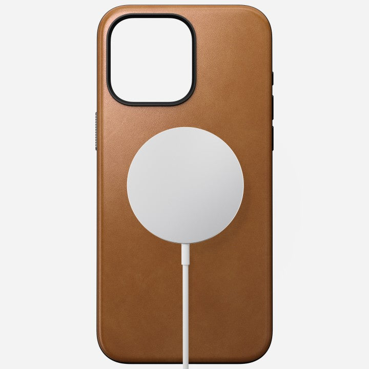 Nomad Modern Leather Case w/ Nomad Leather for iPhone 15 Pro  - English Tan
