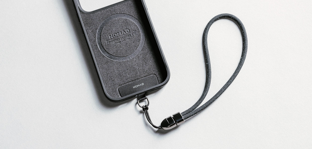 Nomad Wrist strap with nomad phone case