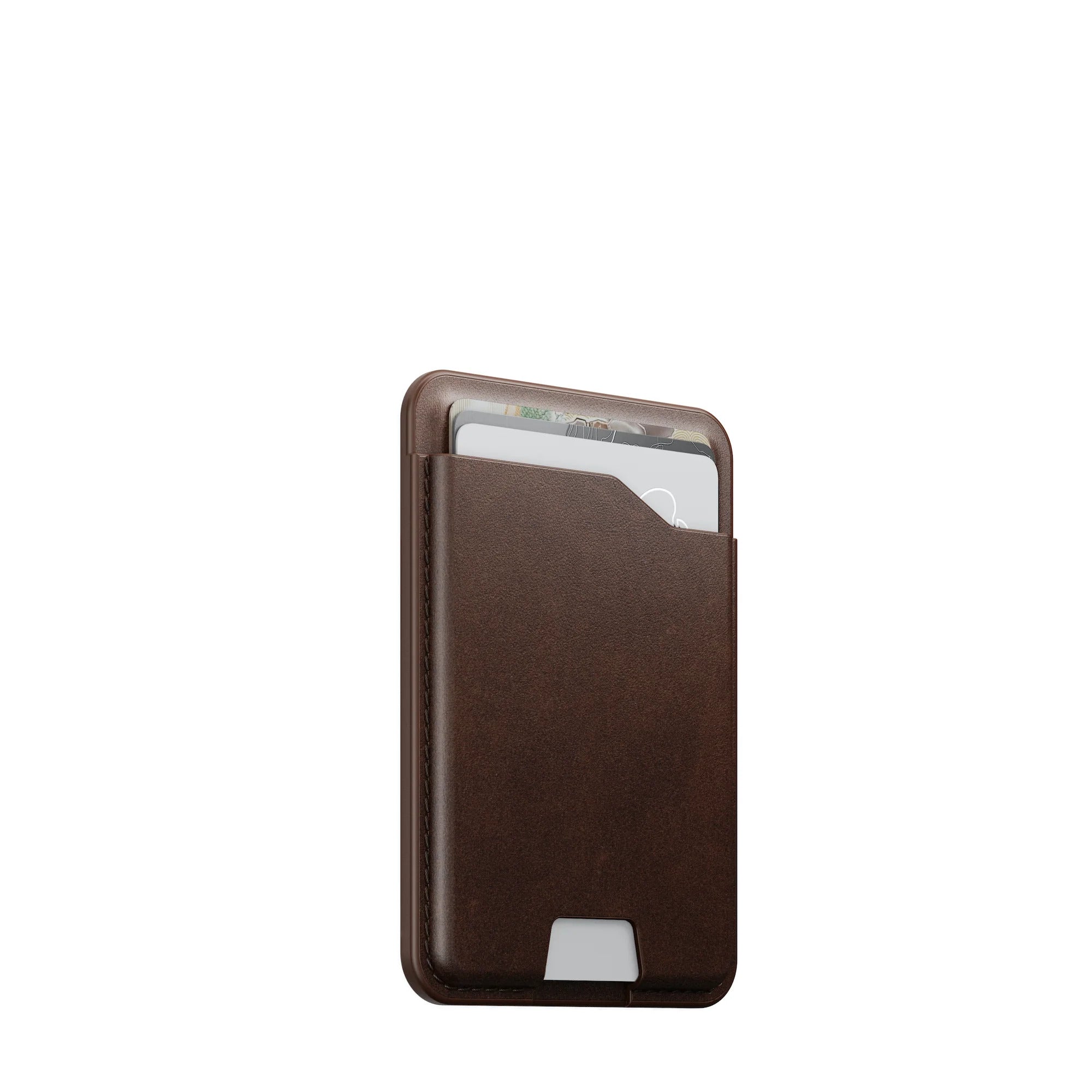 Nomad Leather Magsafe Wallet with Find My Tracking - Brown