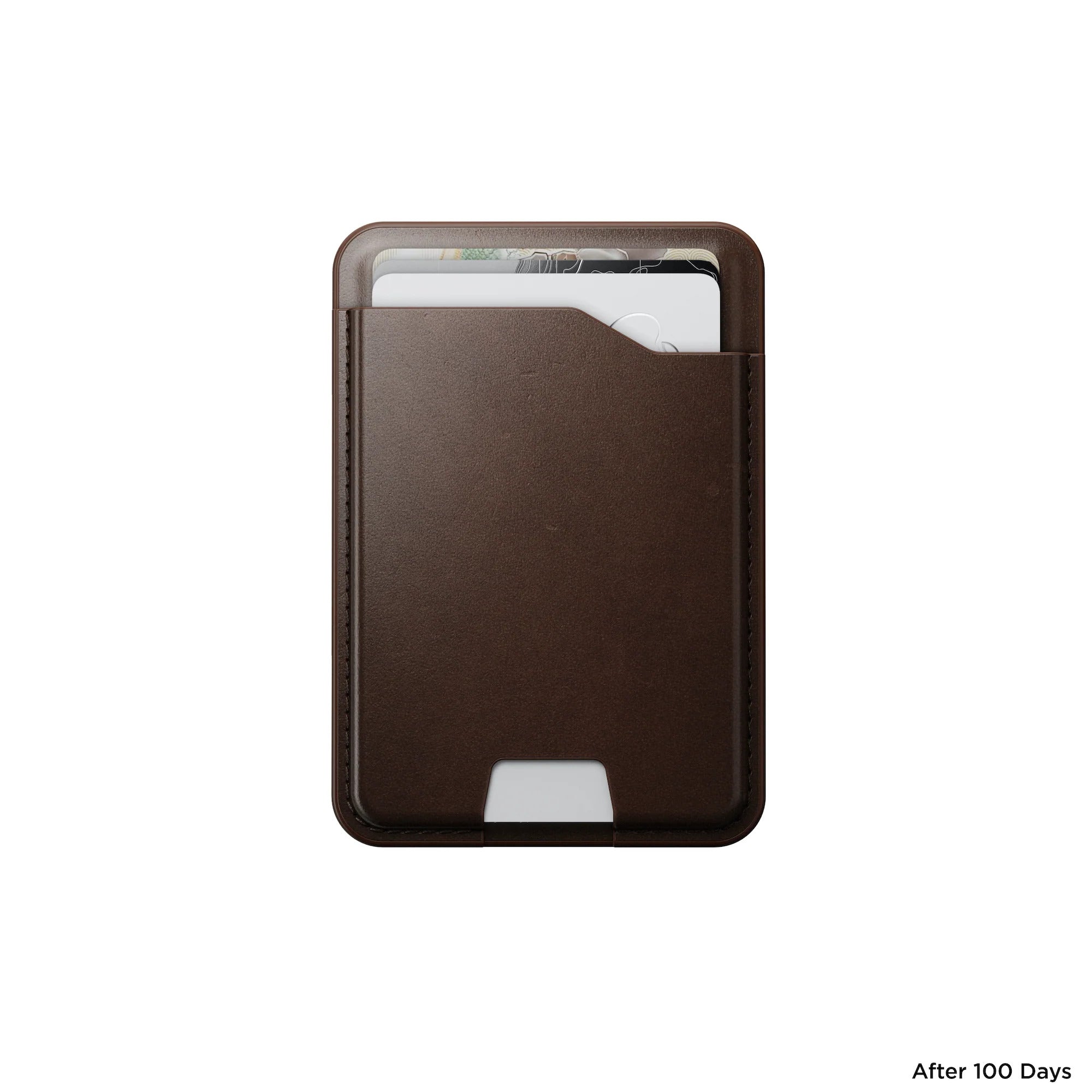 Nomad Leather Magsafe Wallet with Find My Tracking - Brown