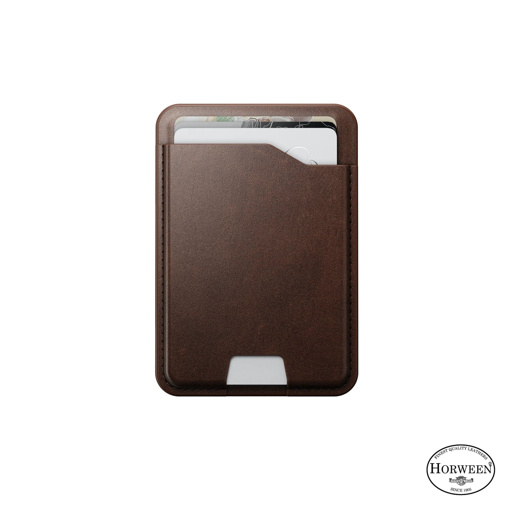 Nomad Leather Magsafe Wallet with Find My Tracking - Brown