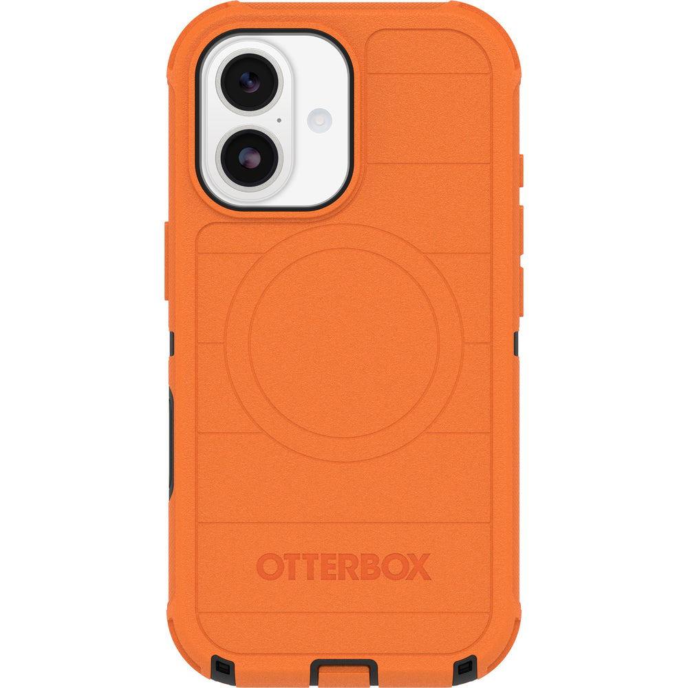 otterbox defender magsafe case for iphone 17 standard orange camera button