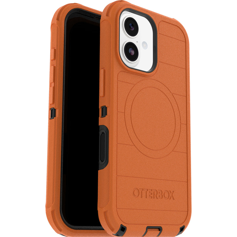 otterbox defender magsafe case for iphone 17 standard orange front view