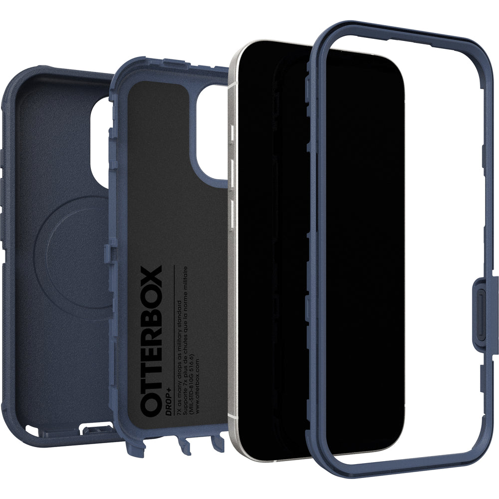 otterbox defender magsafe case for iphone 17 standard blue side profile