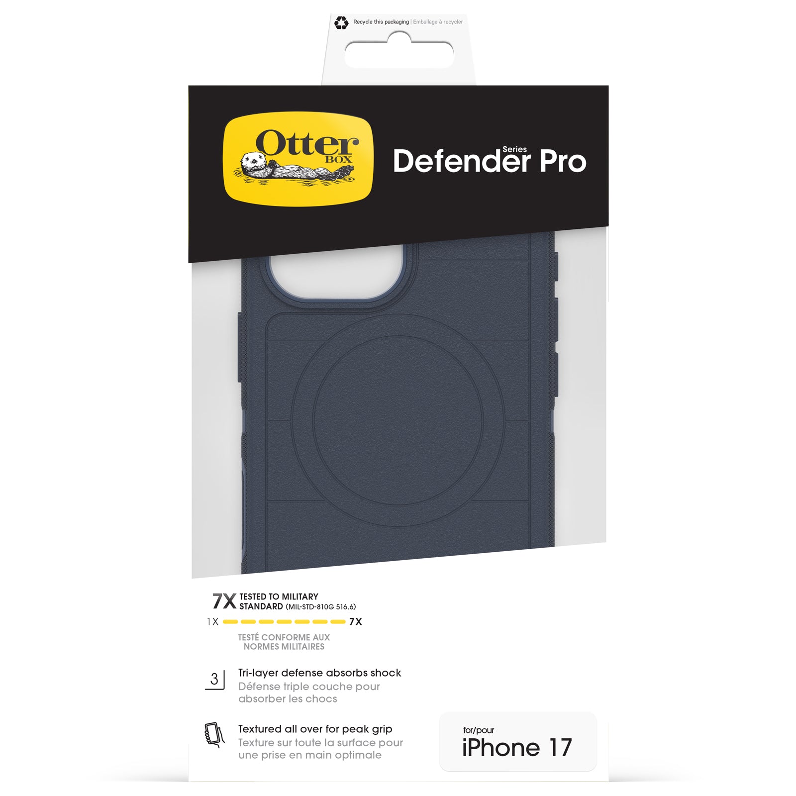 otterbox defender magsafe case for iphone 17 standard blue drop tested