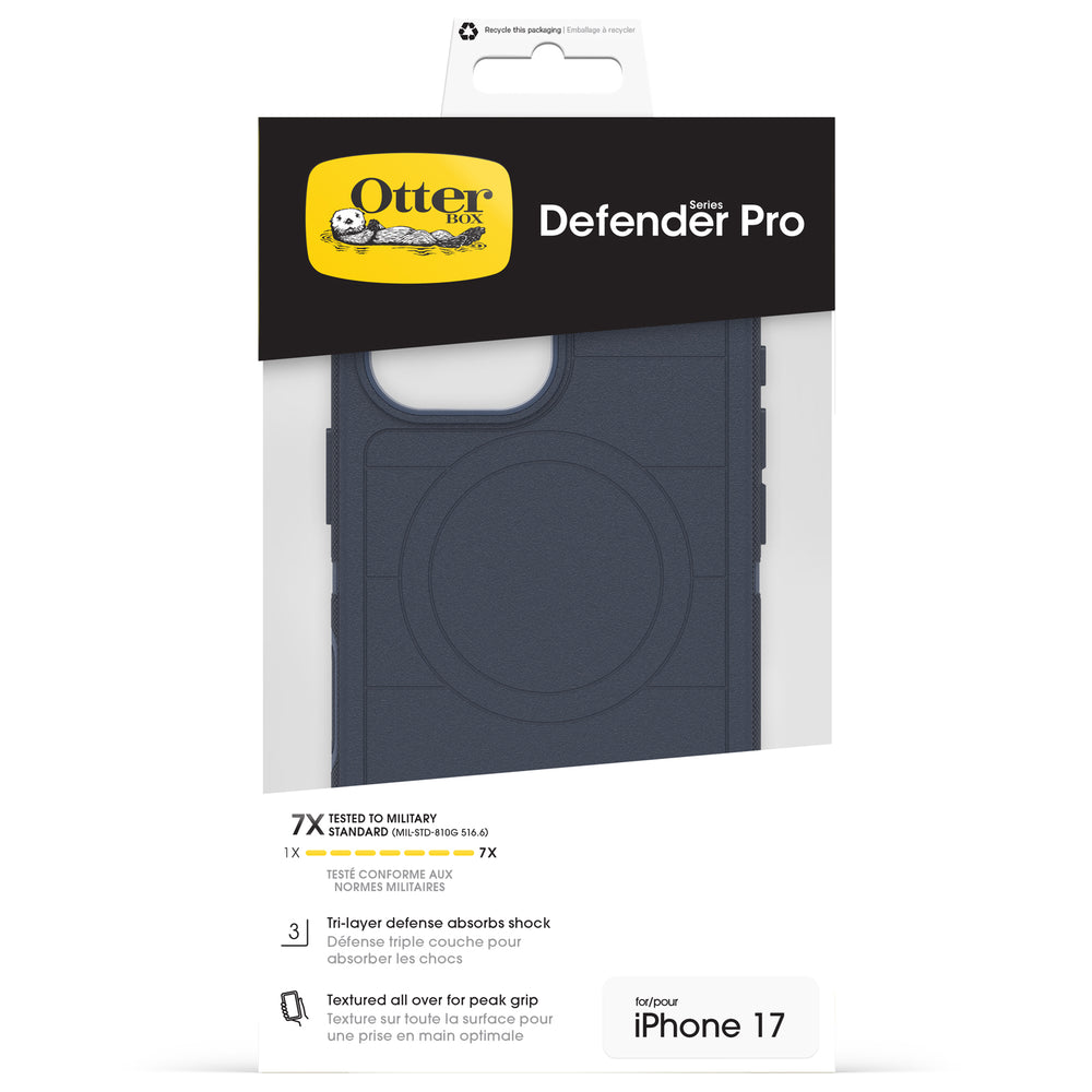 otterbox defender magsafe case for iphone 17 standard blue drop tested