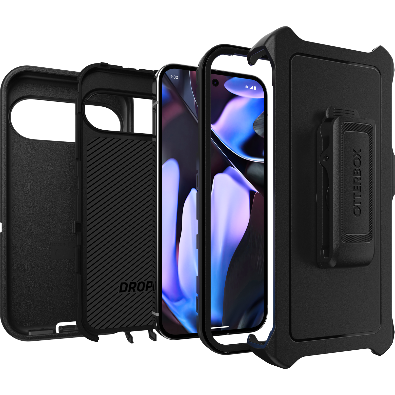 Otterbox Defender Rugged Case Belt Clip Holster for Google Pixel 9 Pro XL - Black