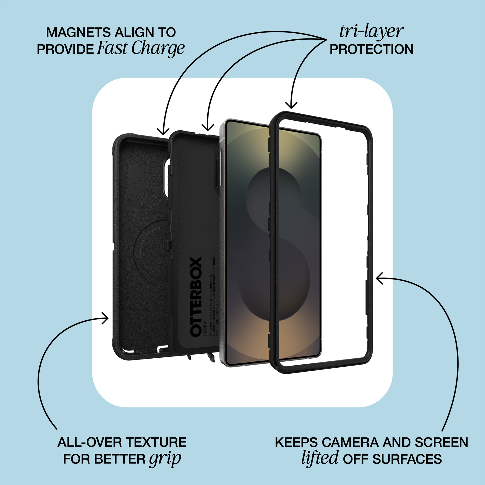 Otterbox Defender Pro Magnets for Samsung Galaxy S26 Plus - Black