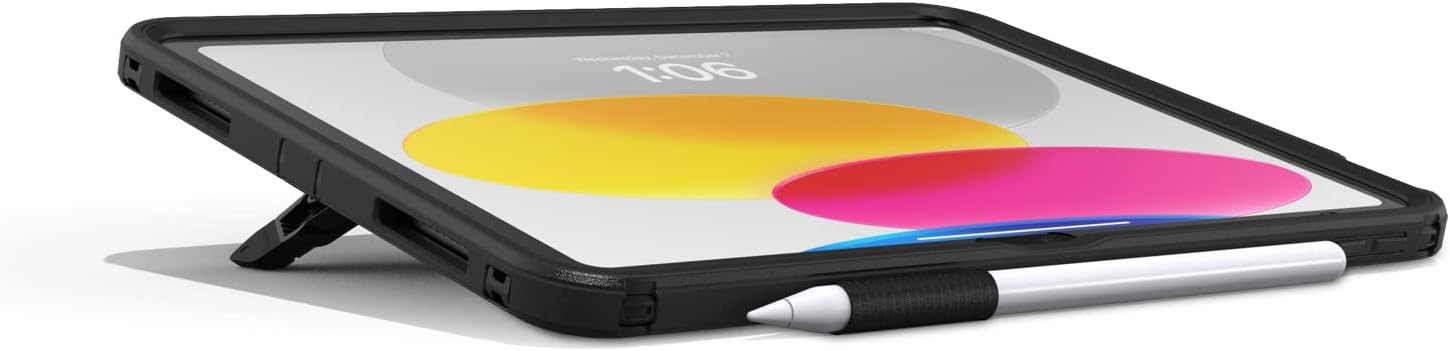 OtterBox Defender with Screen Protector, Kickstand, Asset Tagging for iPad 10th 11th A16 10.9" - Black (Pro-Pack)