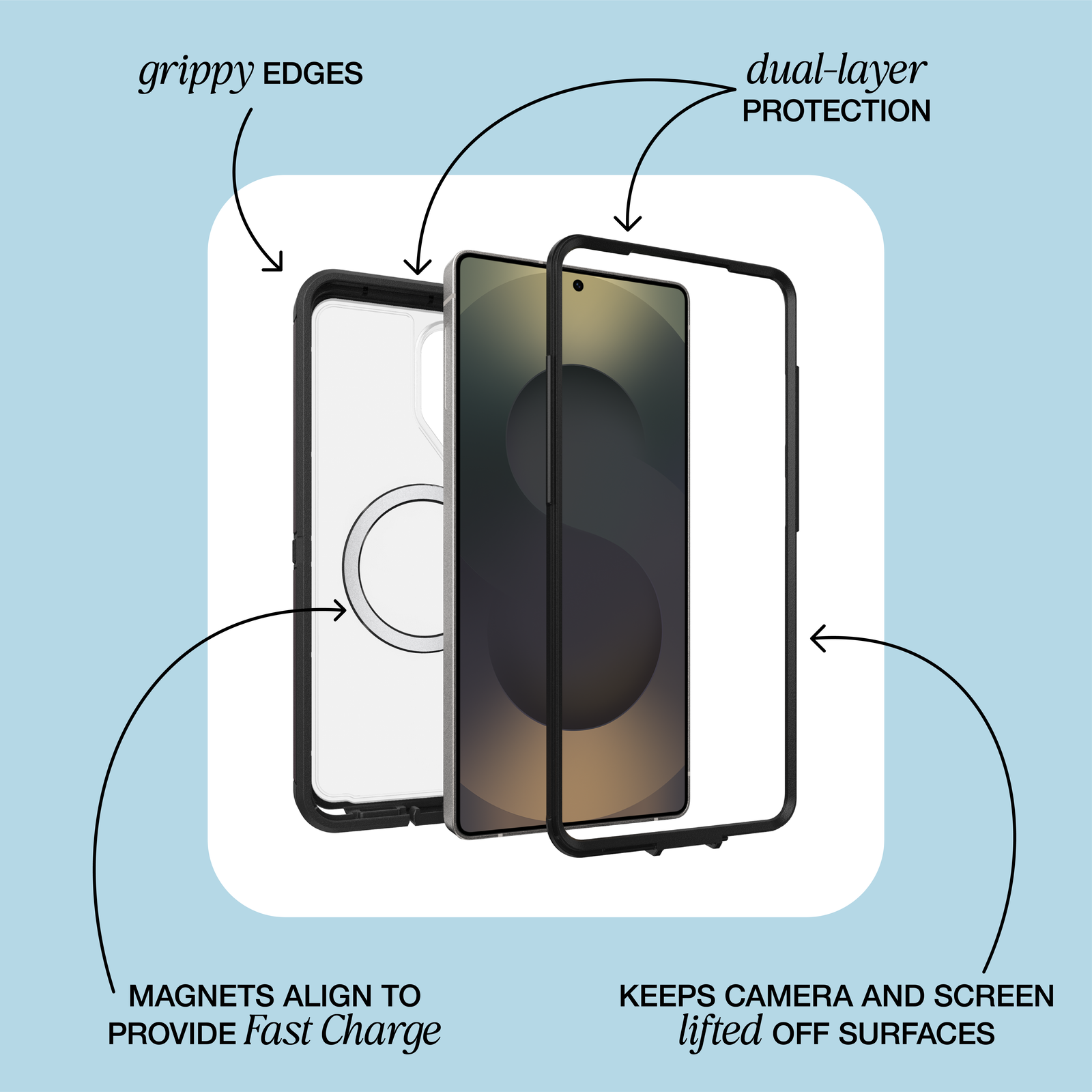 Otterbox Defender Pro XT Magnets for Samsung Galaxy S26 Plus - Baby Blue Jeans