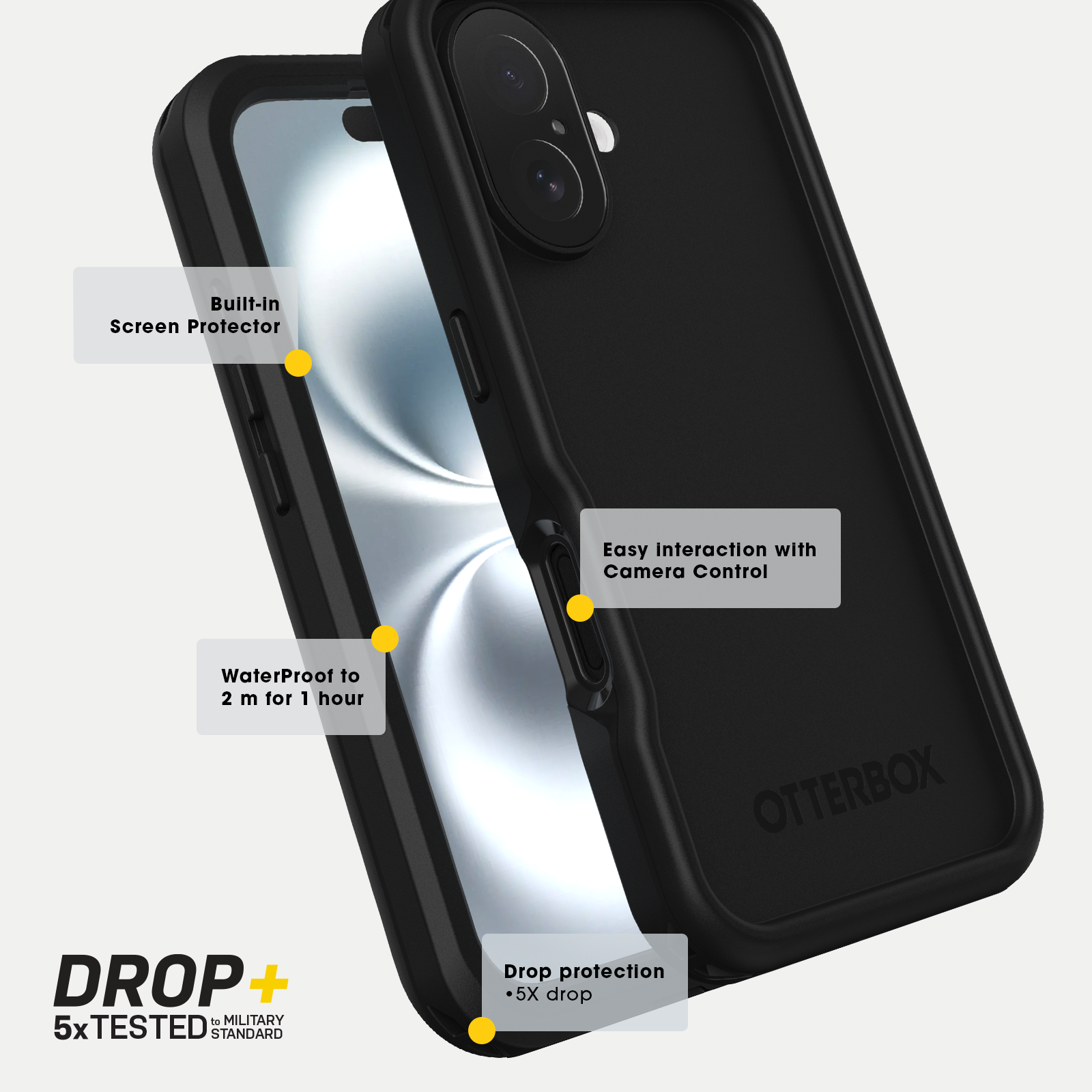 Otterbox (Lifeproof) FRE MagSafe Waterproof Case for iPhone 16 Standard - Black