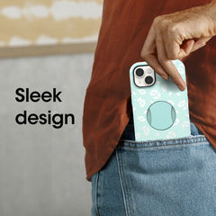 OtterGrip Symmetry Case with MagSafe iPhone 14 Plus / 15 Plus 6.7 inch Poppies Sea Blue